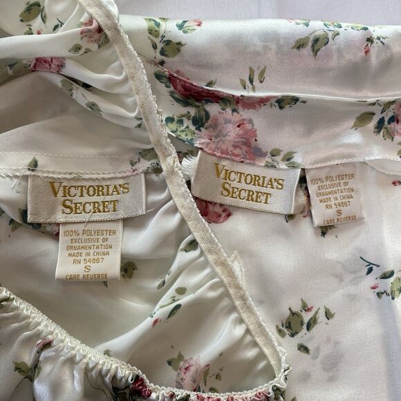Rare Victoria’s Secret Gold Label 2 Piece Floral Pajama Set Size Small - Picture 9 of 14